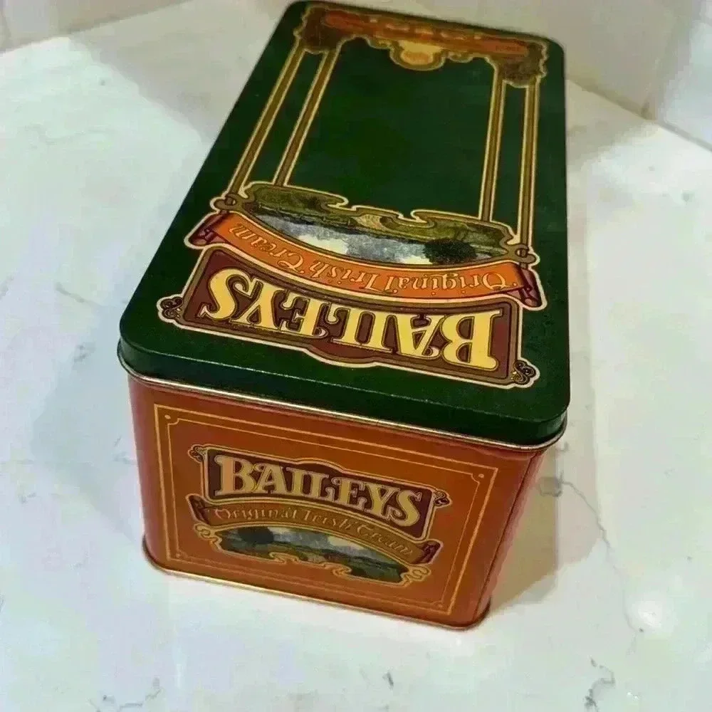Vintage Bailey's Irish Cream green/orange tin